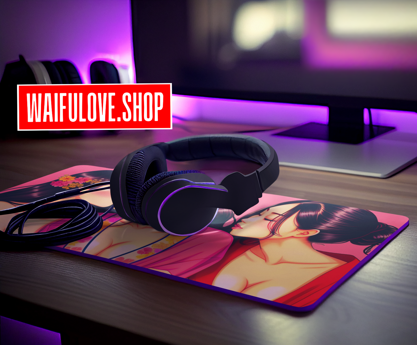 AOP Desk Mat: GIRL LOVE - JEALOUSY 12 in. Tall X 22 in. Wide
