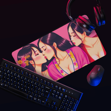 AOP Desk Mat: GIRL LOVE - JEALOUSY 12 in. Tall X 22 in. Wide